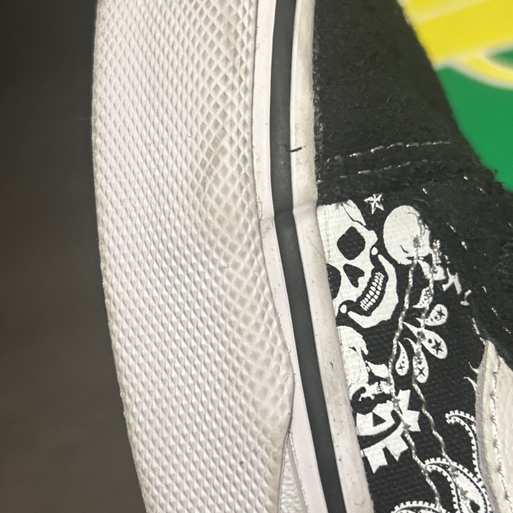 Vans Black And White Skulls And Paisley Collab 9.5 Men's CLEAN - Picture 10 of 13